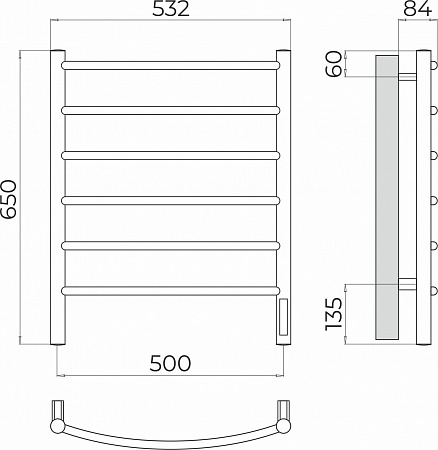 Классик П6 500х650 Электро Полотенцесушитель  TERMINUS Елец - фото 3