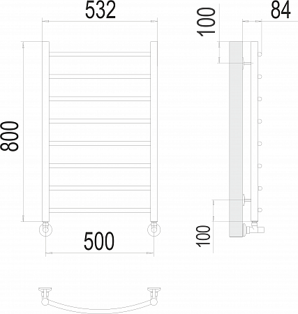 Классик П8 500х800 Полотенцесушитель  TERMINUS Елец - фото 3