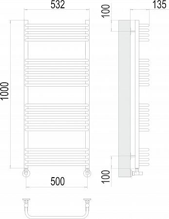 Стандарт П20 500х1000 Полотенцесушитель  TERMINUS Елец - фото 3