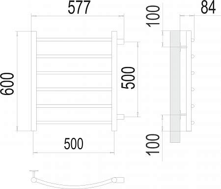 Классик П6 500х600 бп500 Полотенцесушитель  TERMINUS Елец - фото 3