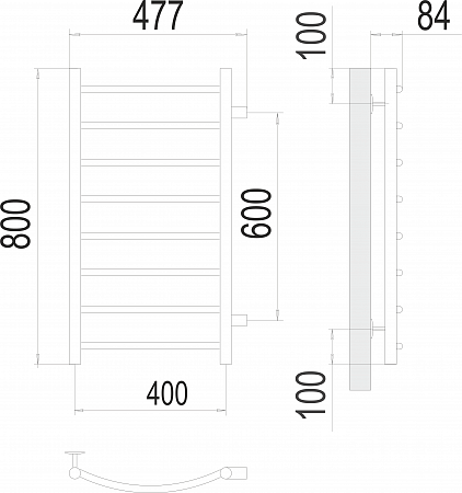 Классик П8 400х800 бп600 Полотенцесушитель  TERMINUS Елец - фото 3