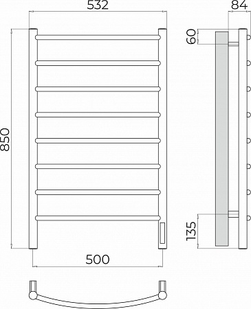 Классик П8 500х850 Электро Полотенцесушитель  TERMINUS Елец - фото 3